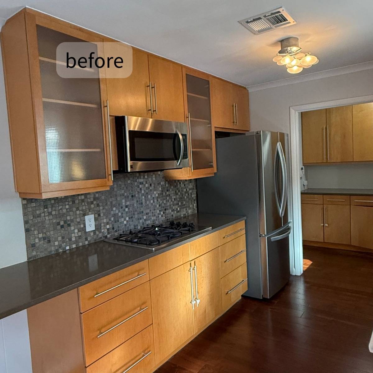 Austin kitchen before dark wood cabinets