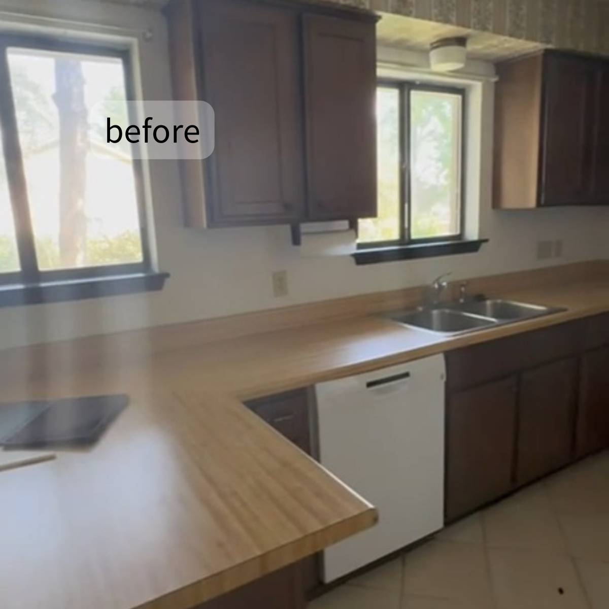 Before: Austin TX kitchen needing remodel - closed off and laminate counters