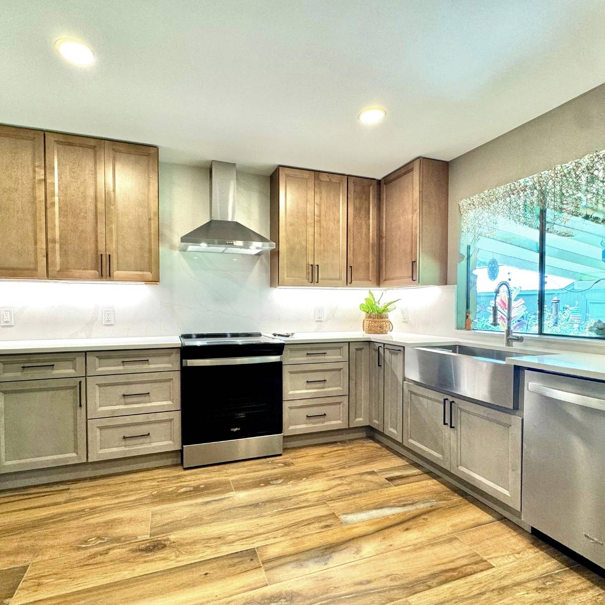 After: Contemporary Austin kitchen by ATX Custom Remodel featuring open layout & raised ceiling