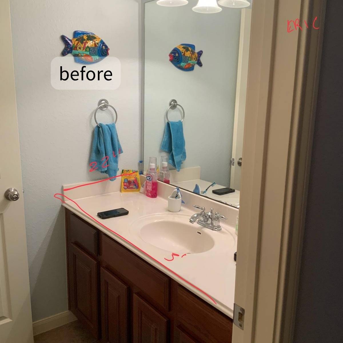 “Old bathroom before remodel in Austin house