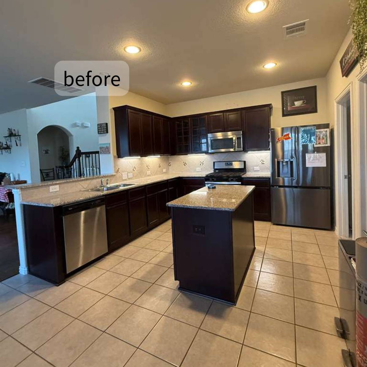 Before kitchen in Leander Texas in need of a refresh