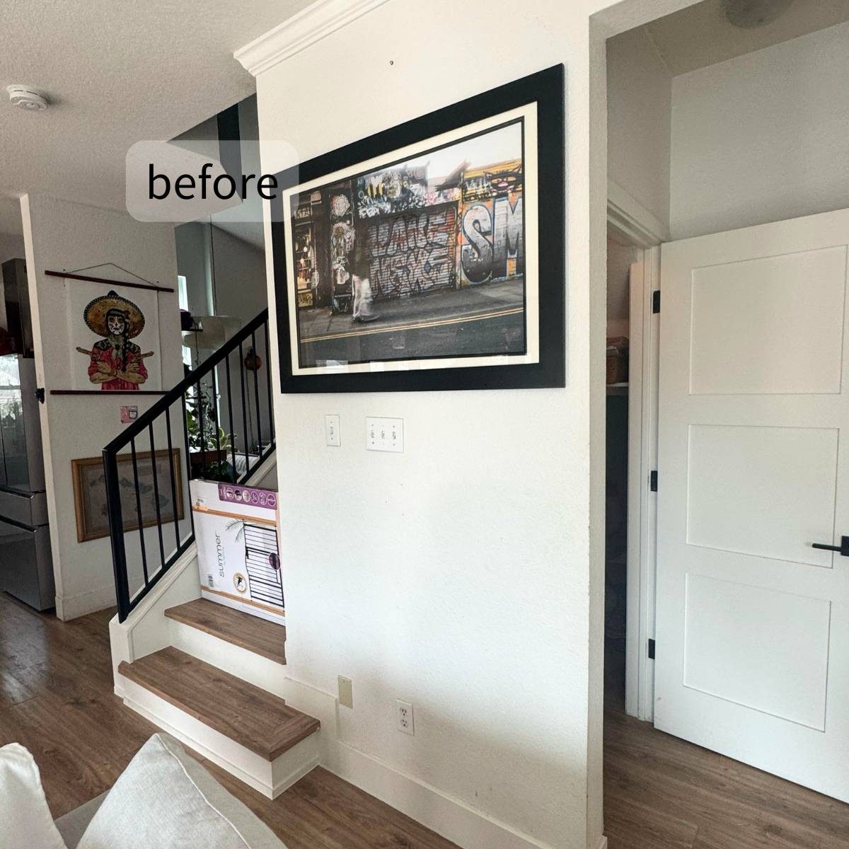 Austin under stair storage before remodel in custom butler pantry