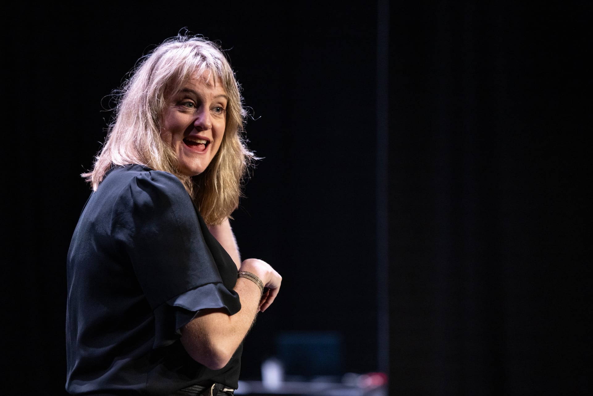 Trudi Boatwright speaking on stage