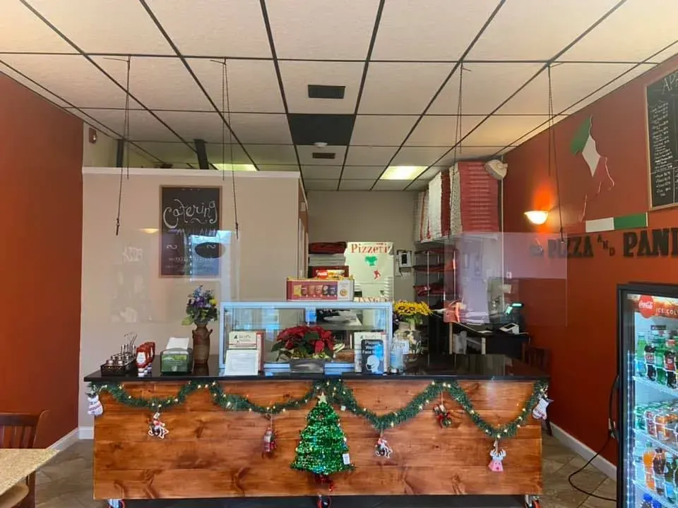 Bert's Pizzeria interior and staff — West Hartford CT restaurant on Park Road