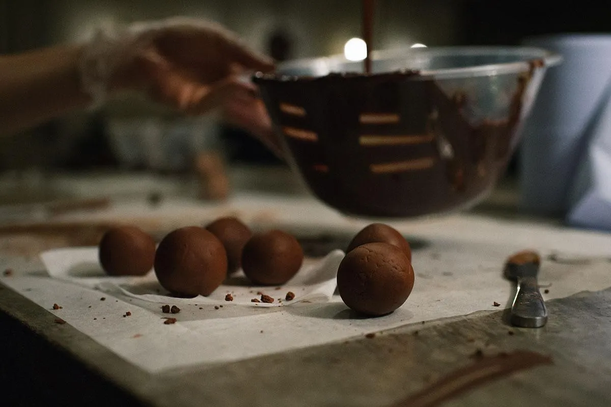 chocolate on white surface