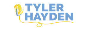 Brand Logo, Tyler Hayden CSP HoF, Hall of Fame Motivational Speaker, Best Selling Author, Microphone