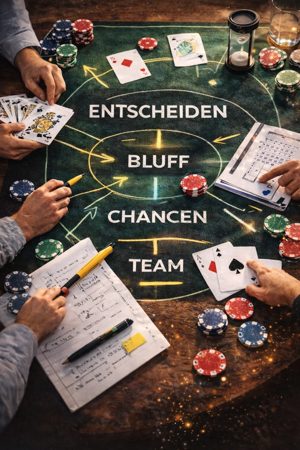 Ralph Dittmar der Pokerkarten in die Kamera haut