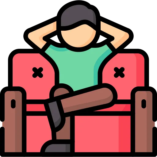 icon of man sitting in armchair representing the fact tht our carpet cleaning and upholstery cleaning dries fast!
