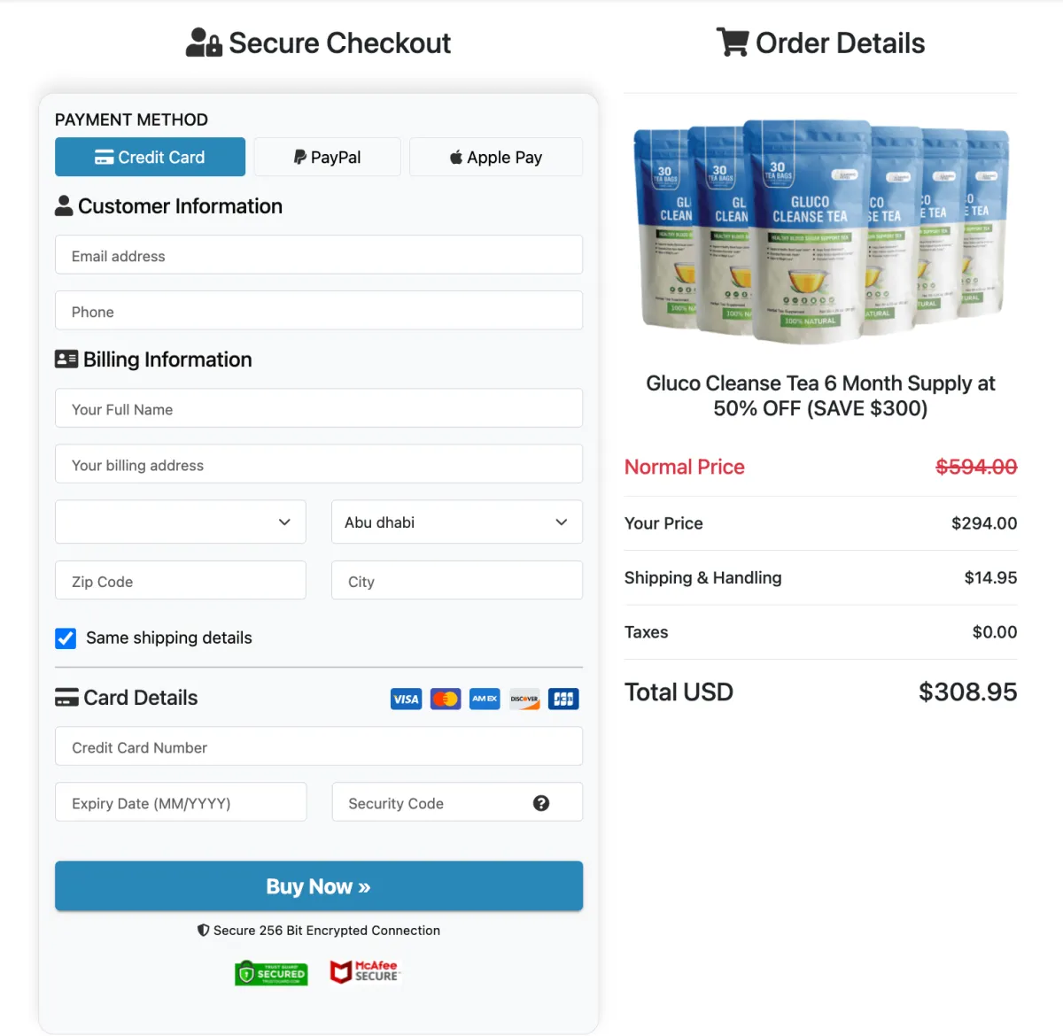 Gluco Cleanse Tea order