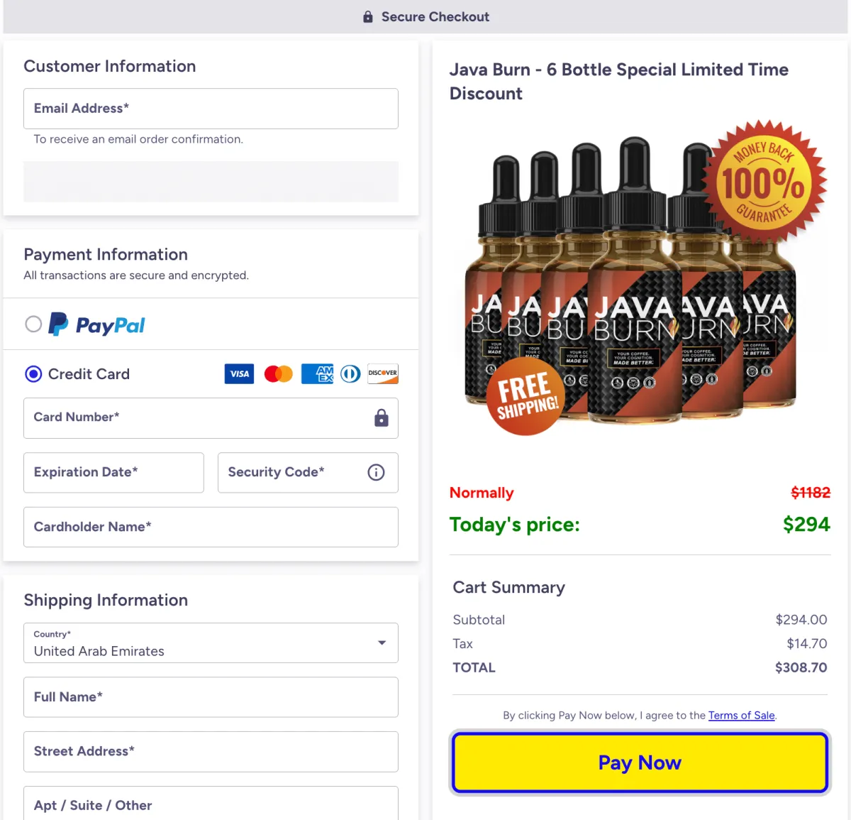 Javaburn order