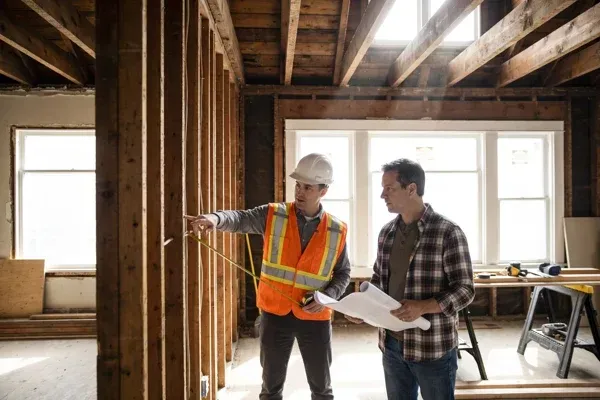 Interior wall being opened during a renovation to check for load-bearing framing