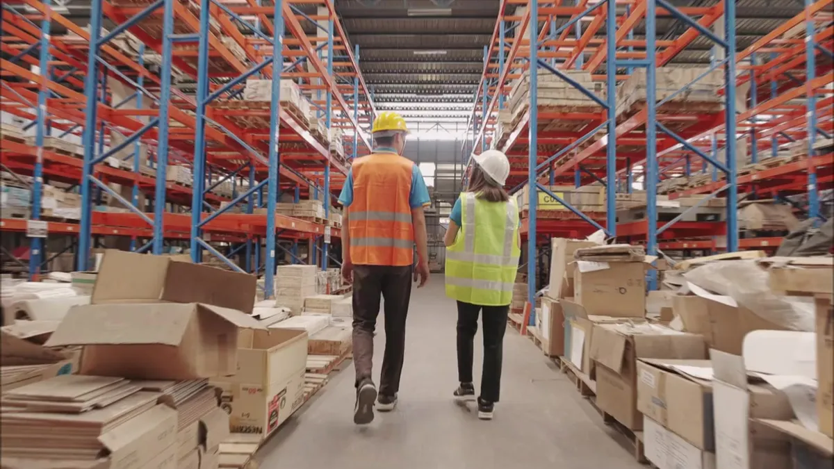 working in warehouse