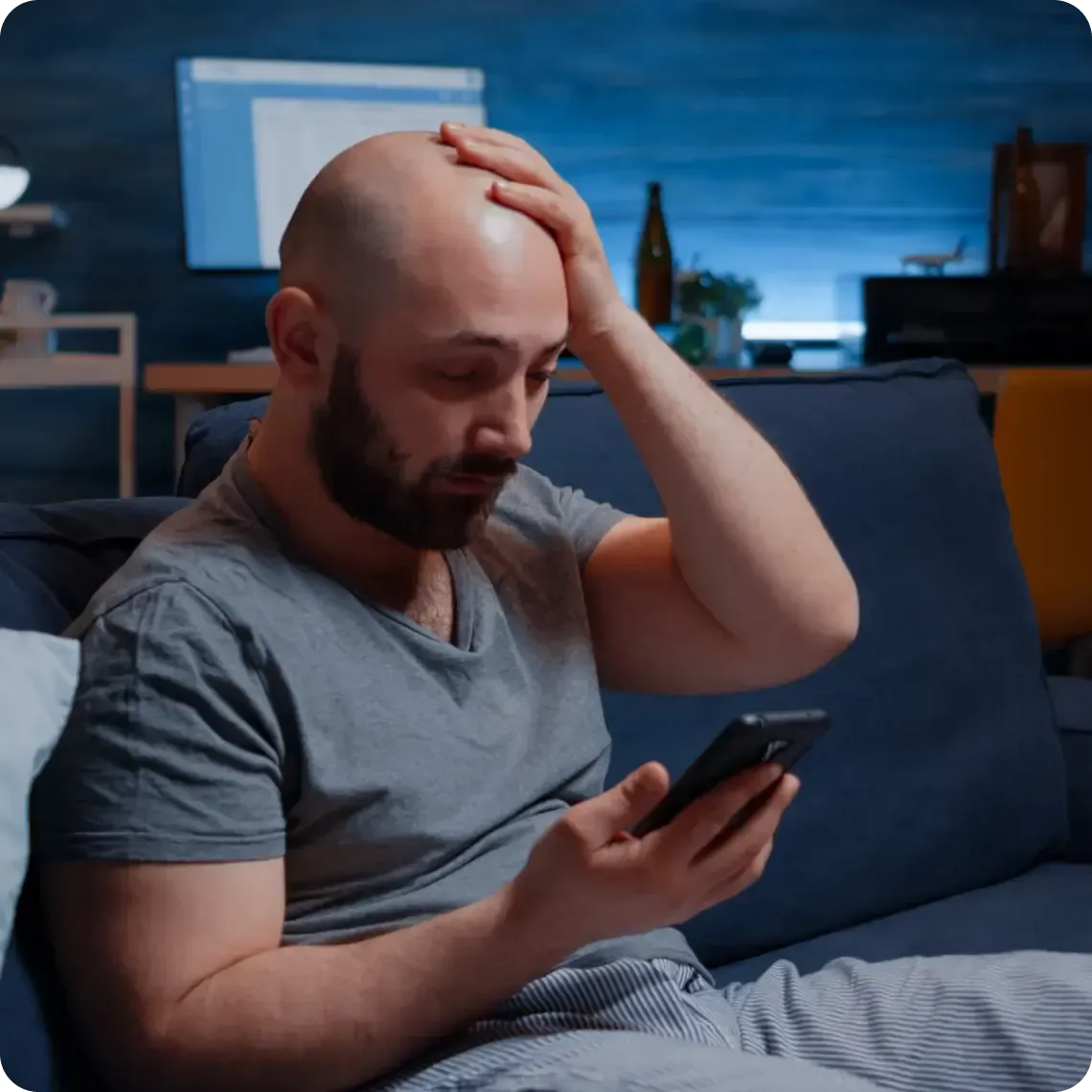 Small business owner frustrated after missing a customer call that went to voicemail