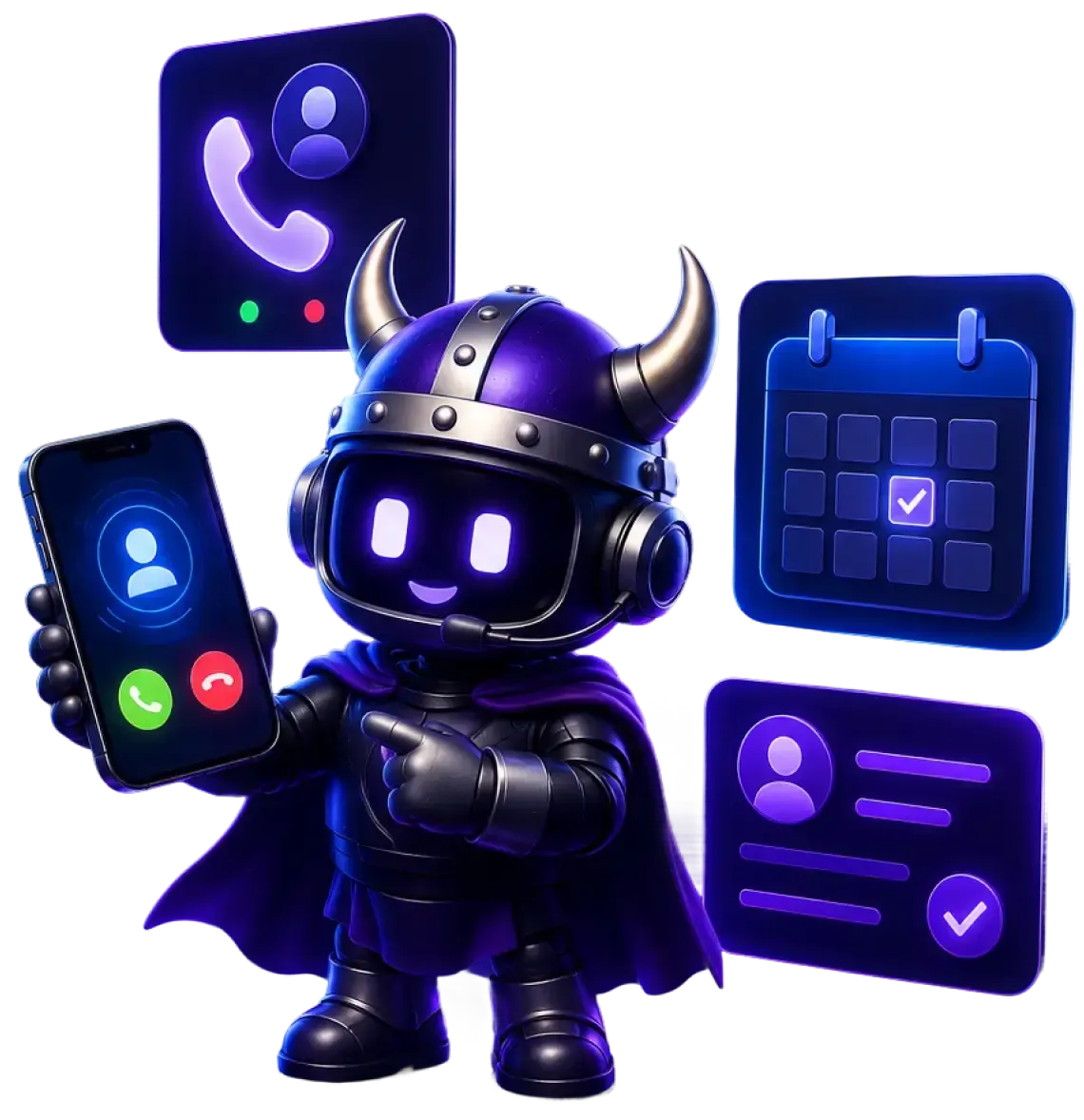 AI receptionist for small business by Viking Marketing answering a call and booking an appointment