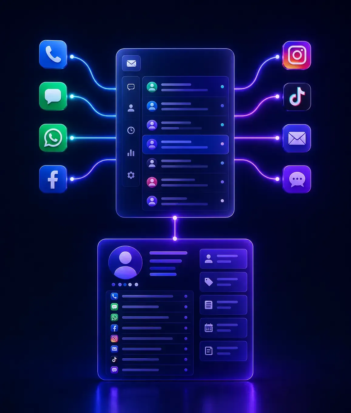 All in one inbox combining every channel into one CRM-connected view