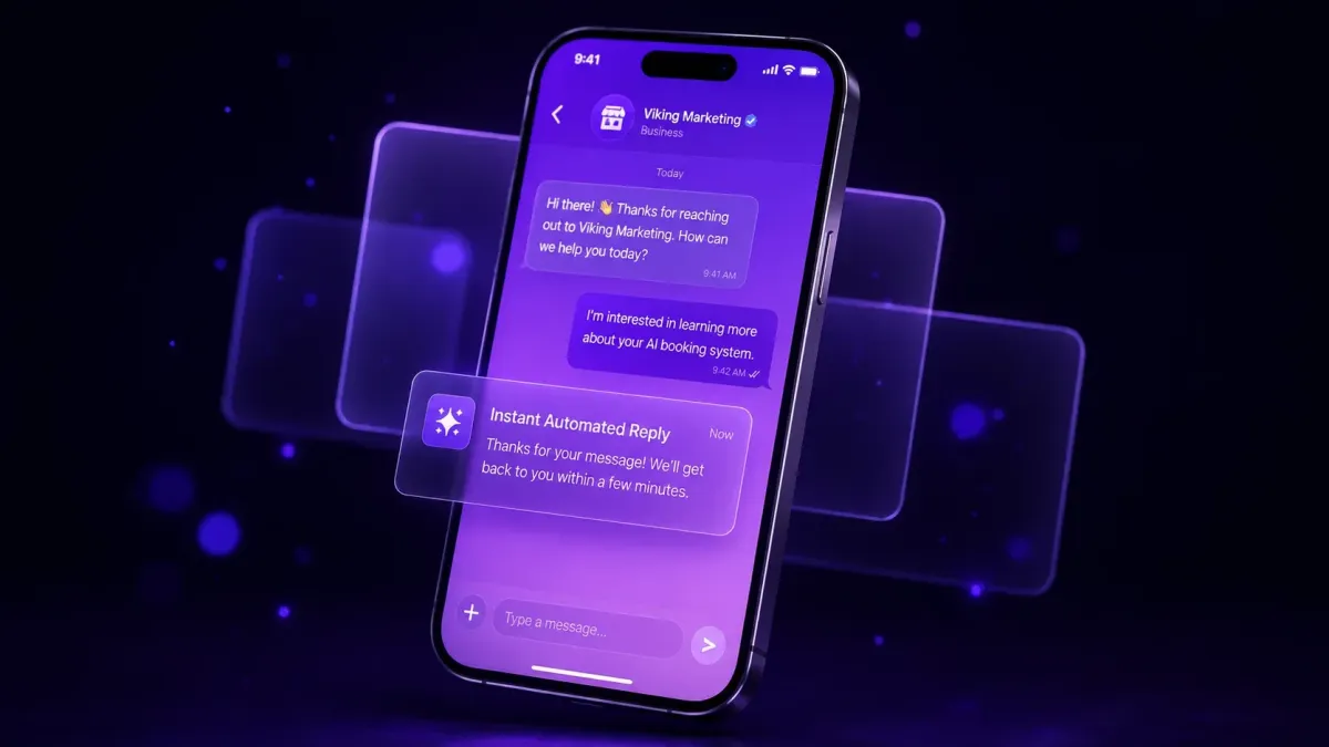 Speed to lead software sending an instant automated text reply to a new lead on a smartphone