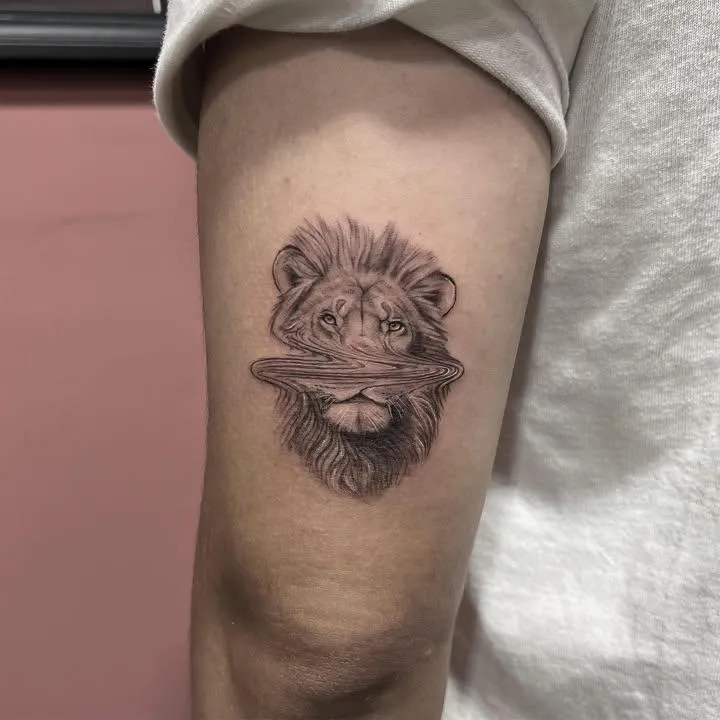 Cowboy girl dancing tattoo fine line