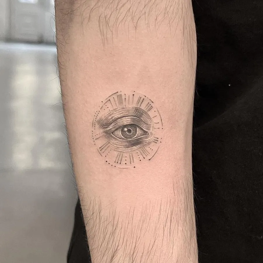Old truck tattoo on the arm fine line