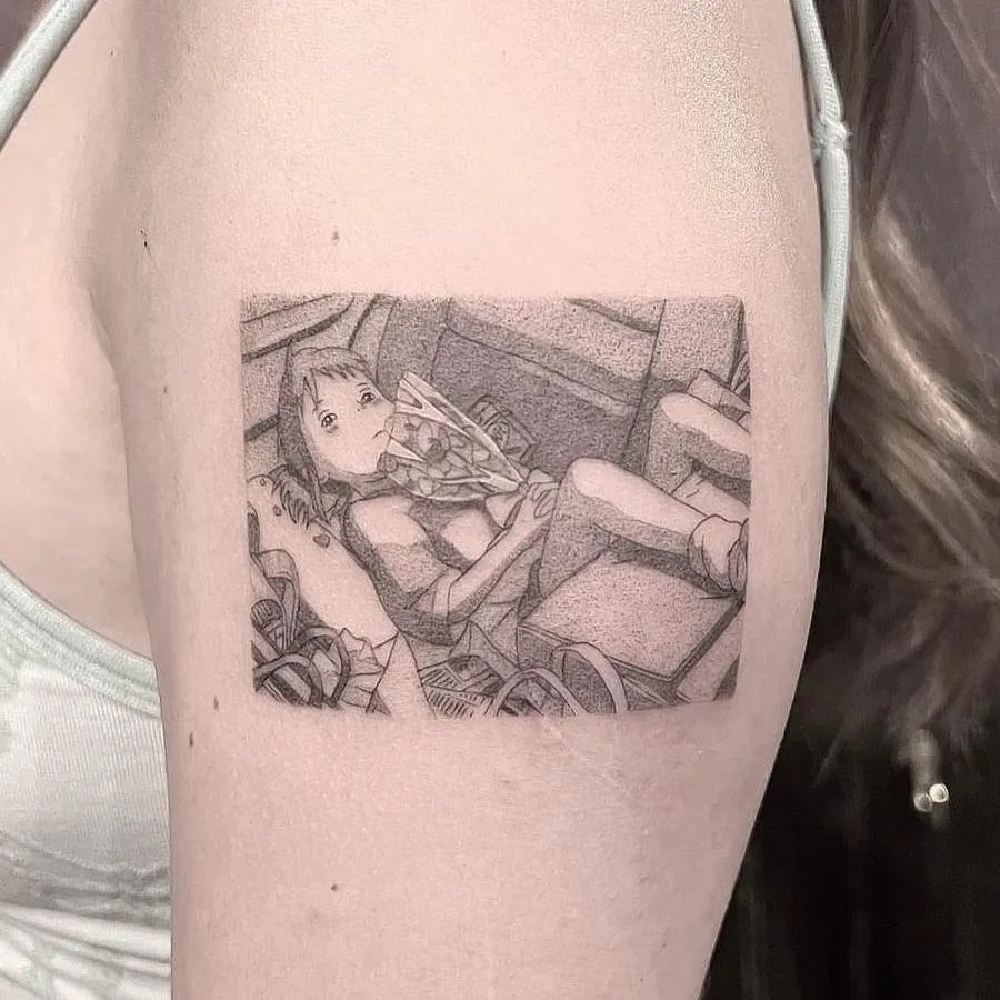 Cowboy hat and the desert tattoo fine line
