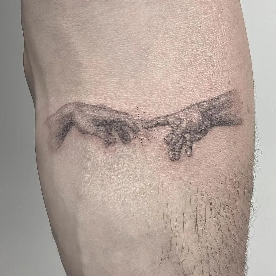 Detailed Horse with a flower tattoo fine line