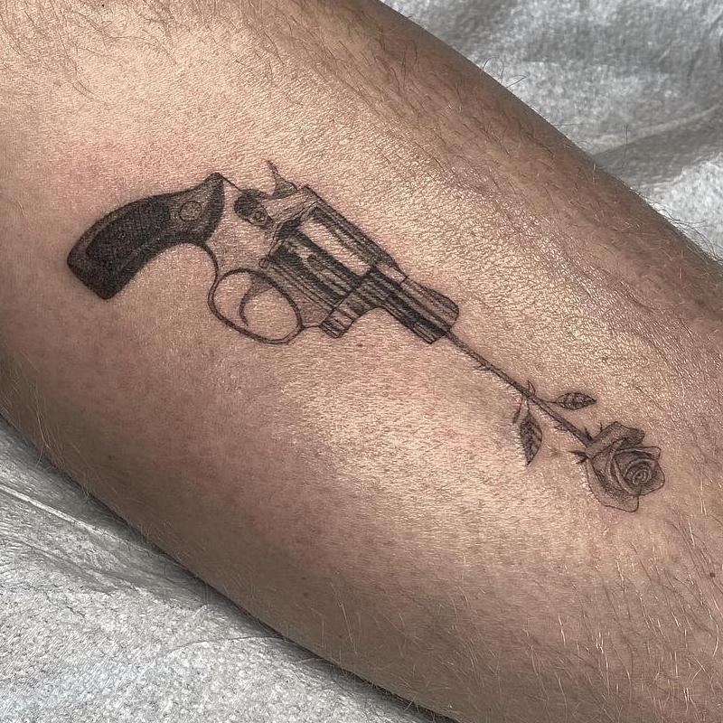 Old truck tattoo on the arm fine line