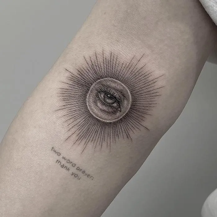 Cowboy girl dancing tattoo fine line