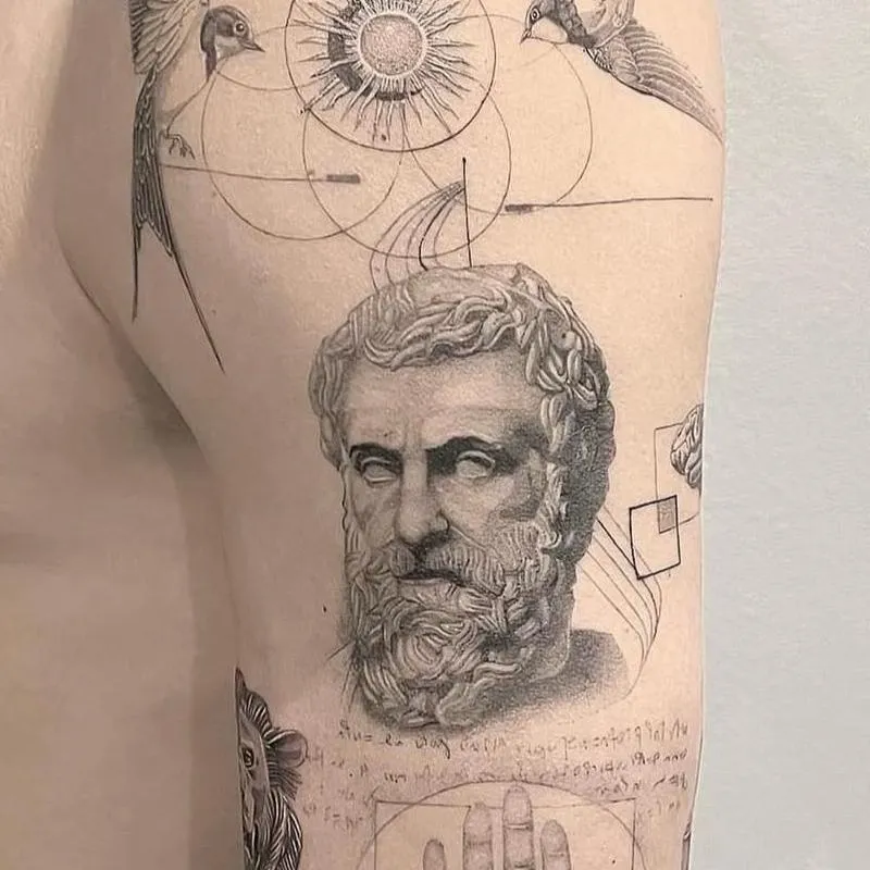 Old truck tattoo on the arm fine line