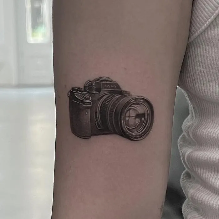 Cowboy girl dancing tattoo fine line