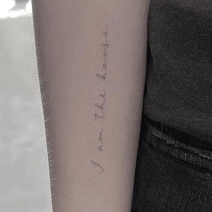 Cowboy girl dancing tattoo fine line
