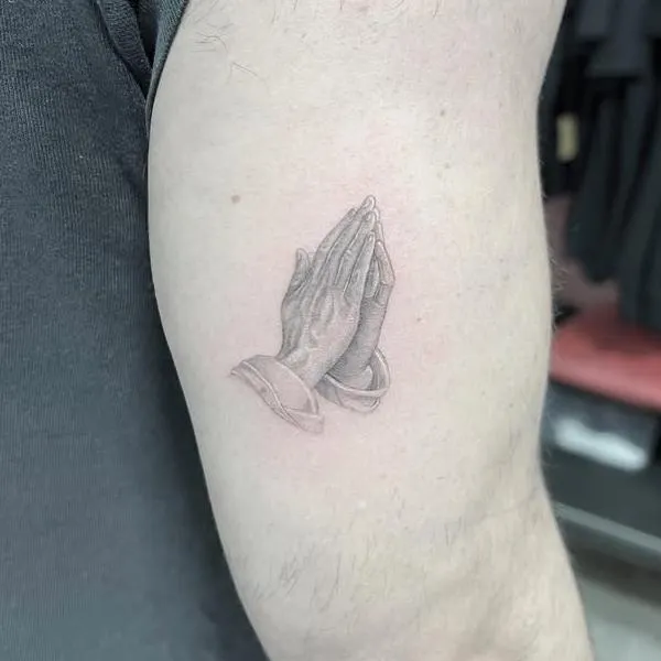 Cowboy puppy tattoo fine line Micro realism