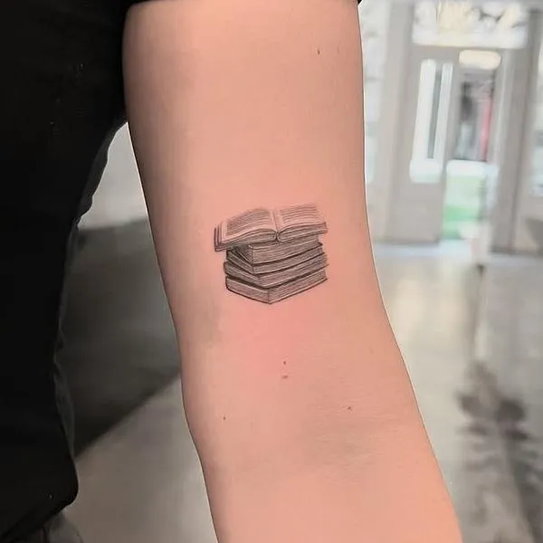 Cowboy girl dancing tattoo fine line