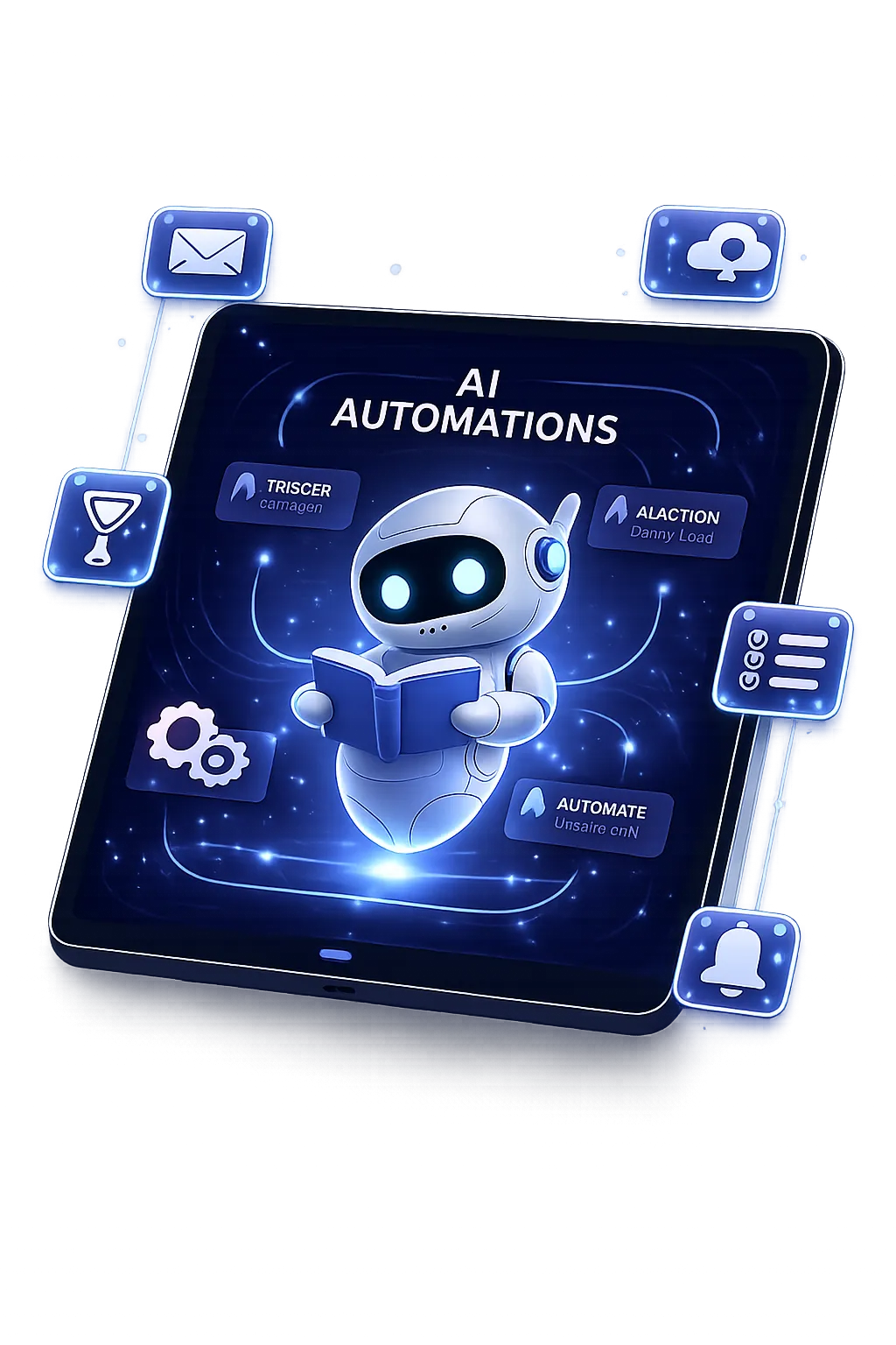 3D Mockup of Free AI Automation Guide for Small Businesses
