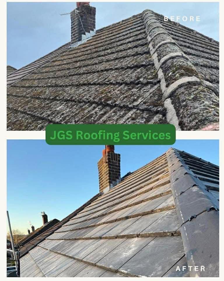 Roof cleaning repair before after