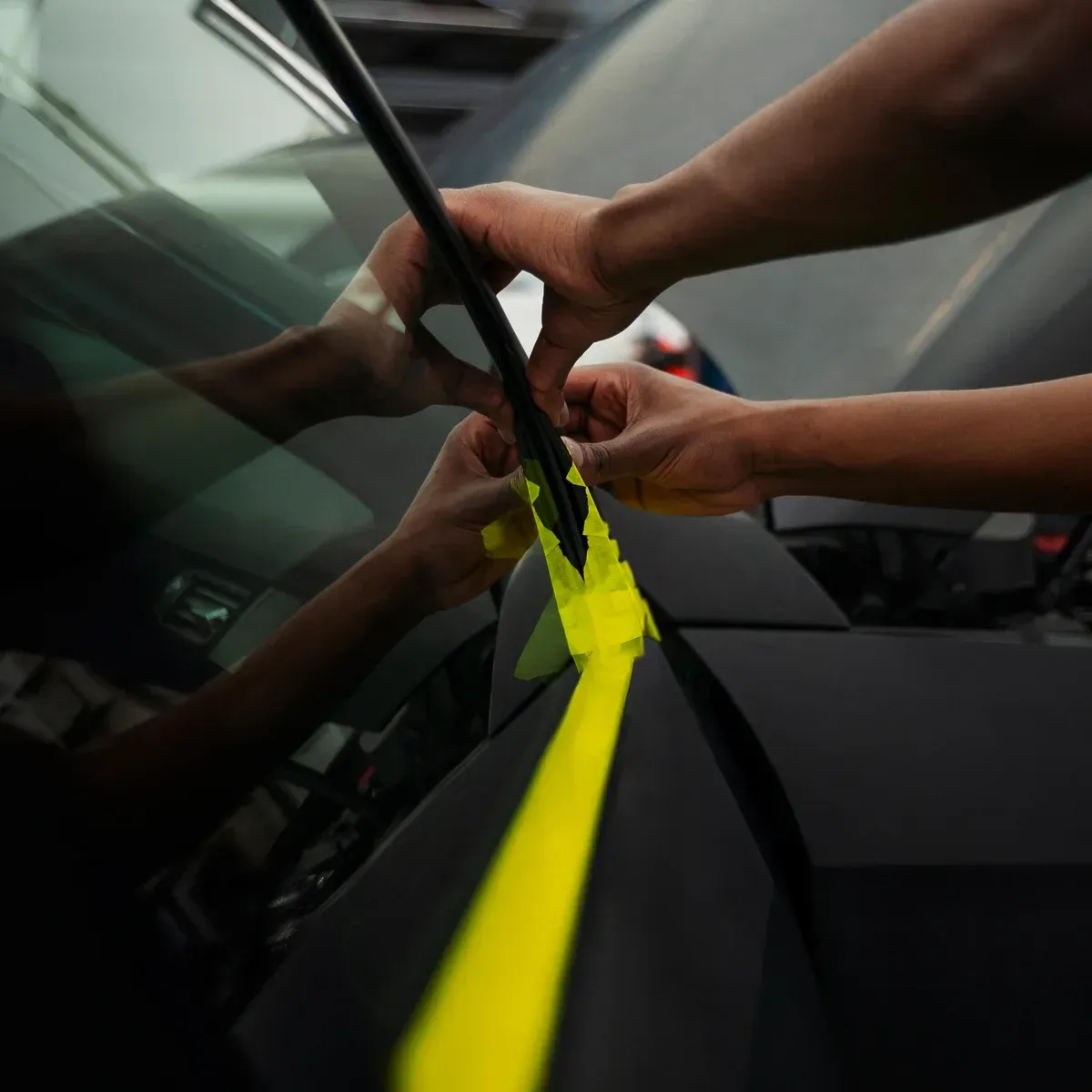 Car window tinting process