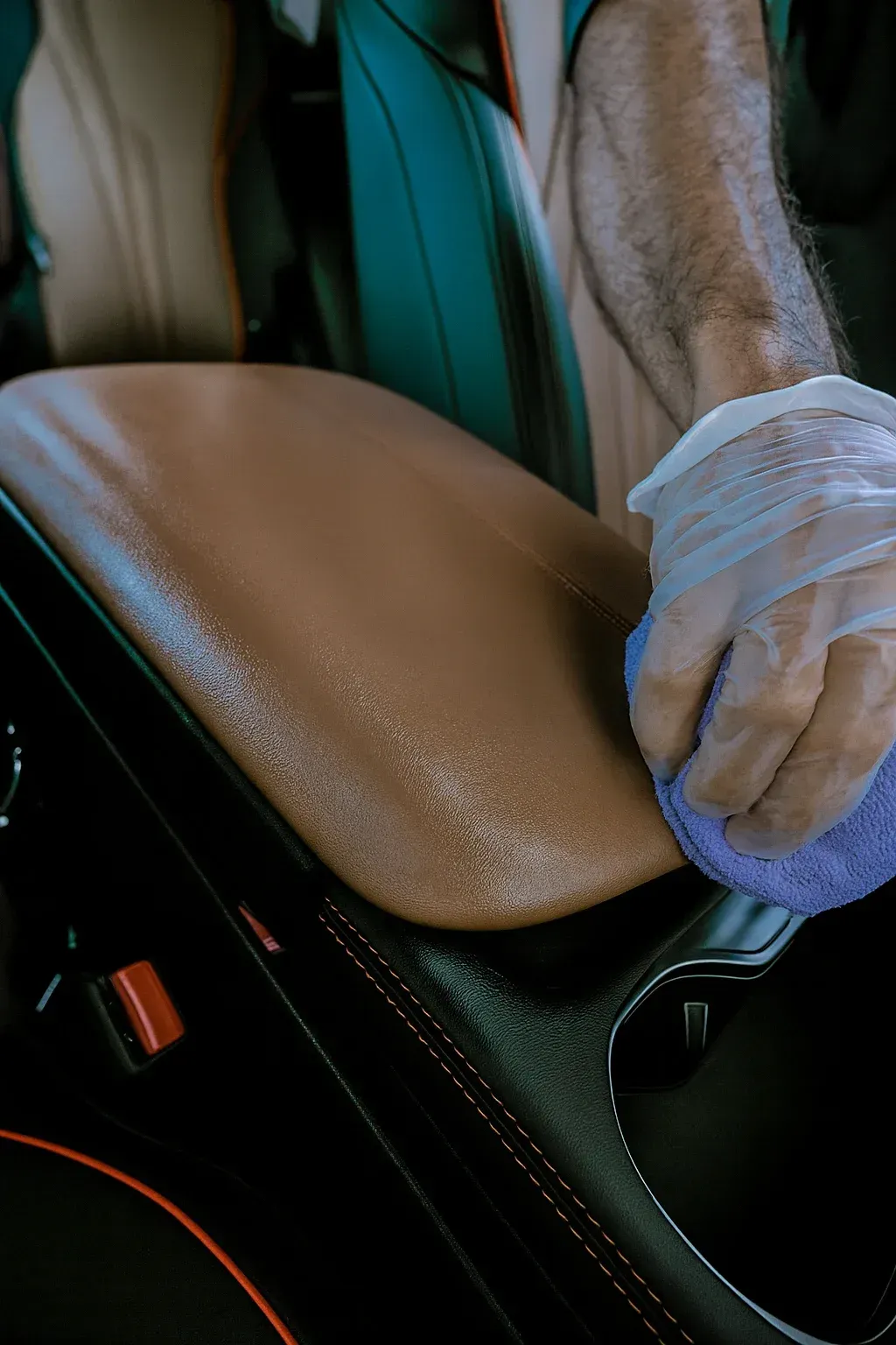 Leather seat cleaning