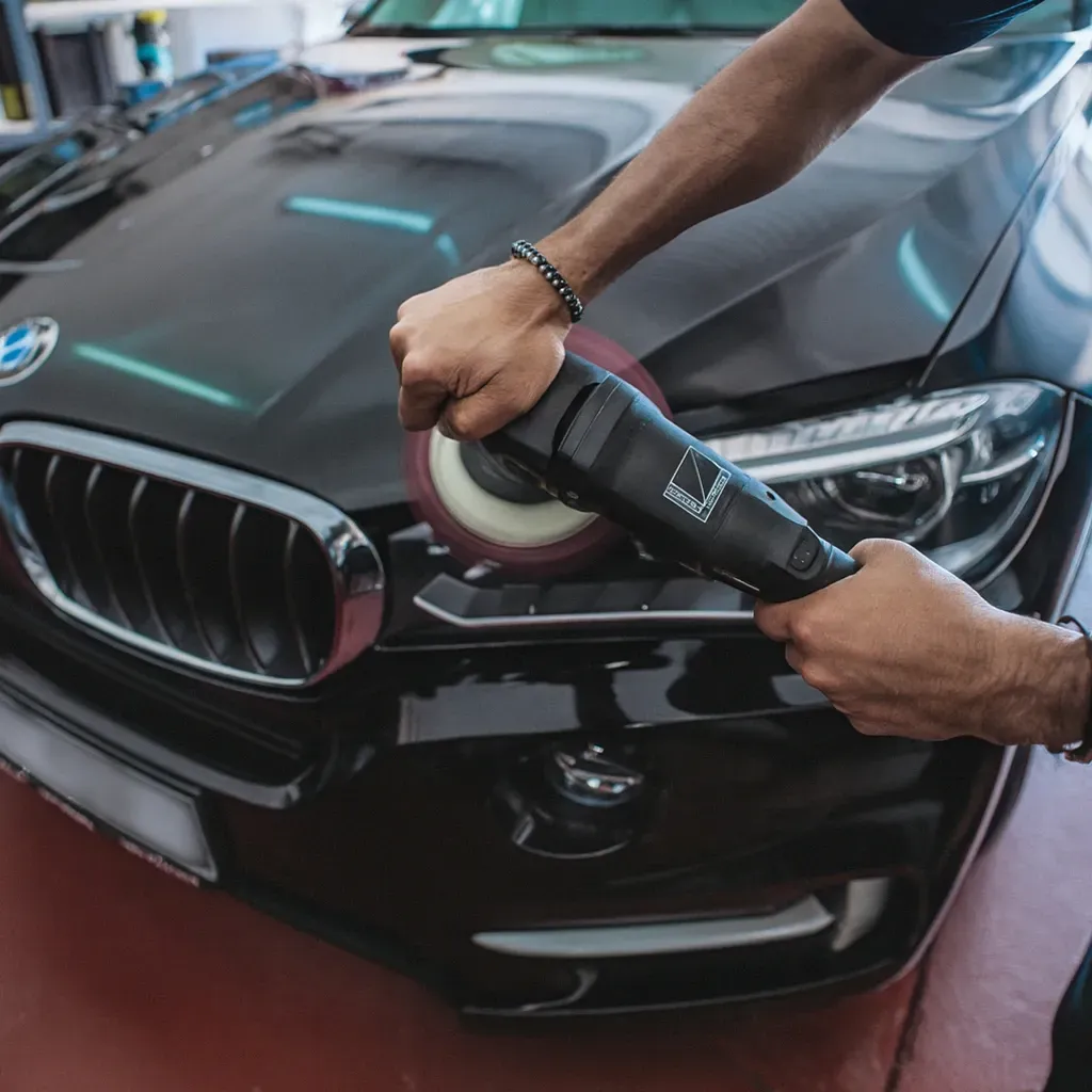 Blue Car polishing