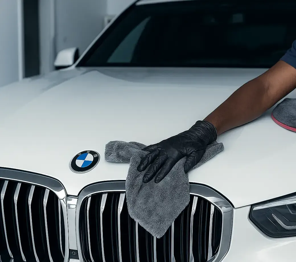 car Detailer doing polishing