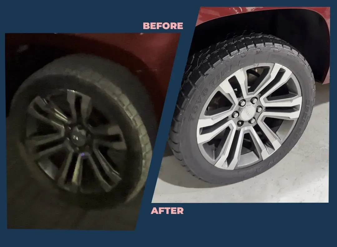 Car Alloy Wheels Before and After