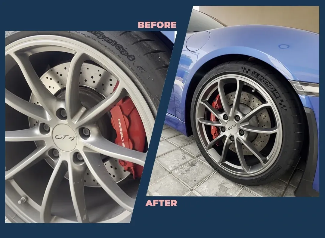 Car Alloy Wheels Before and After