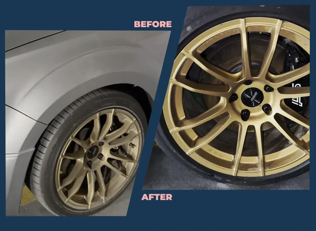 Car Alloy Wheels Before and After