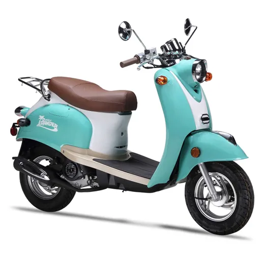 Single-seater scooter rental in Sarasota, FL, with 35 mph top speed, USB charger, and under-seat storage.