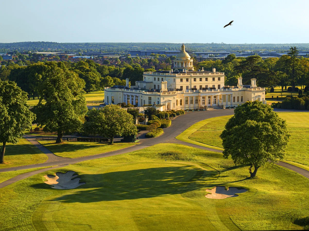 A view of a golf course from a distance