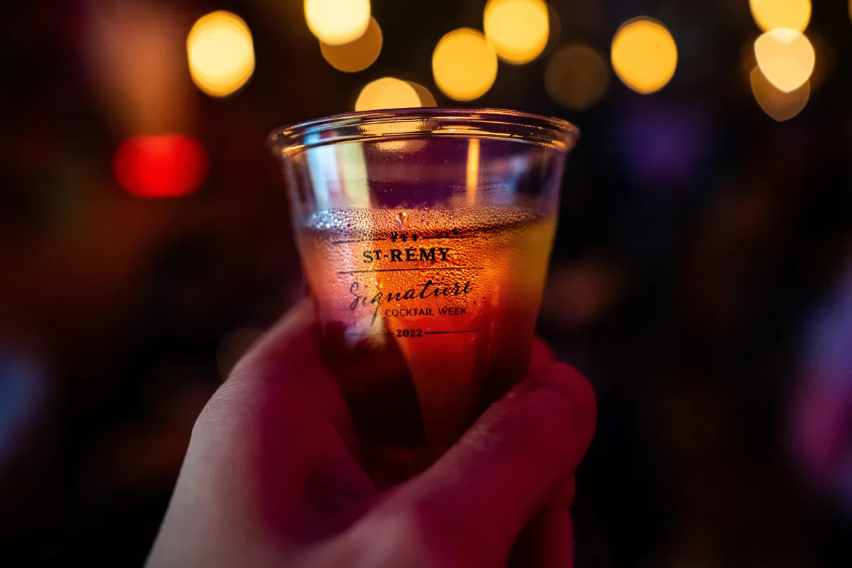 An image of a cocktail taken at St Remy cocktail week in Vancouver by events photographer, Ollie Kirwan.