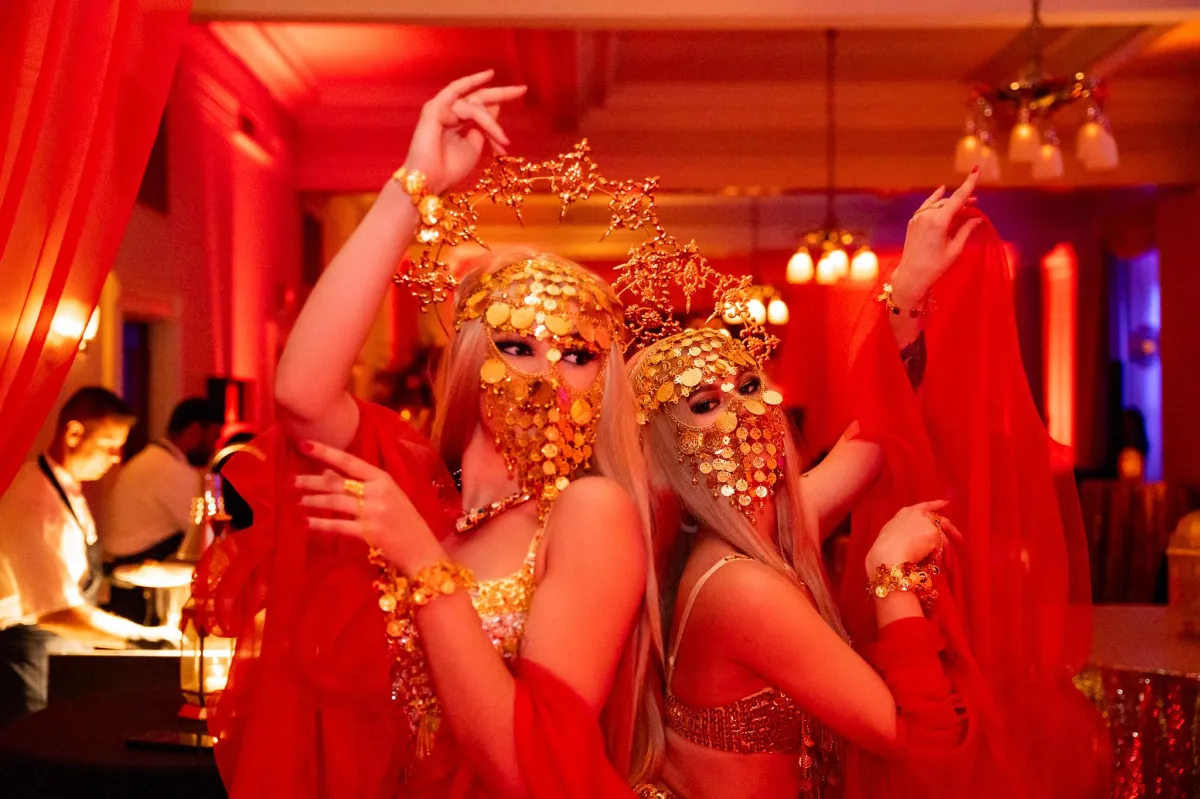 2 belly dancers perform at a special event