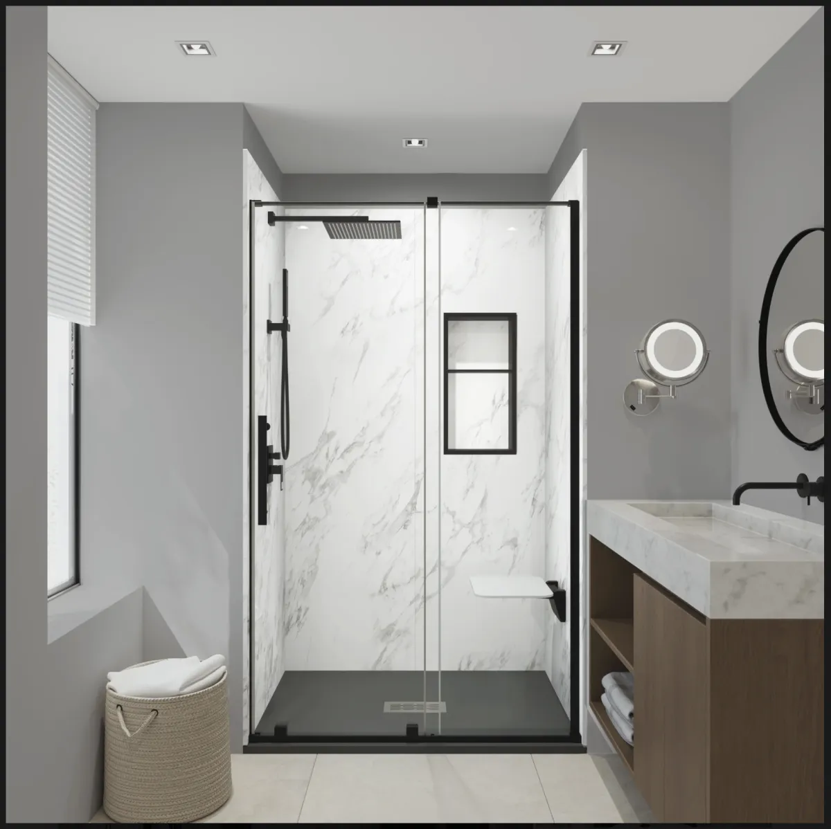 StoneVive low-threshold shower product visualization