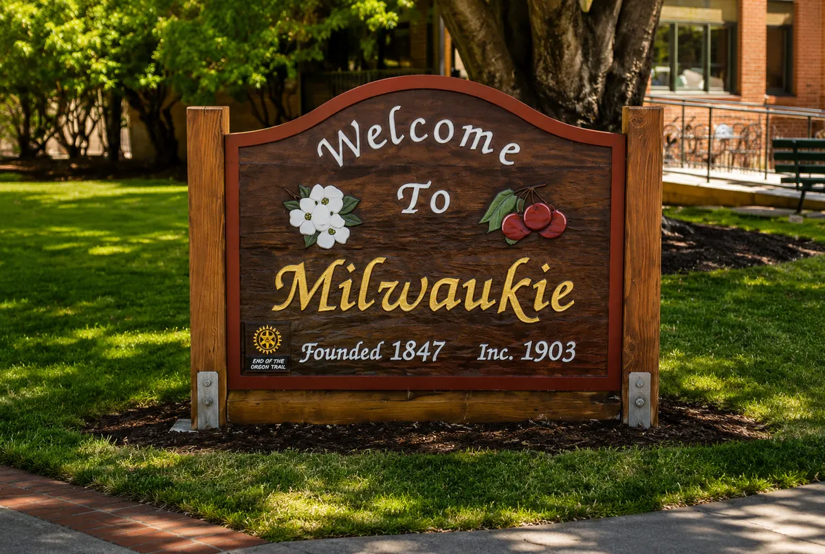 Welcome to Milwaukie Sign in Milwaukie, Oregon
