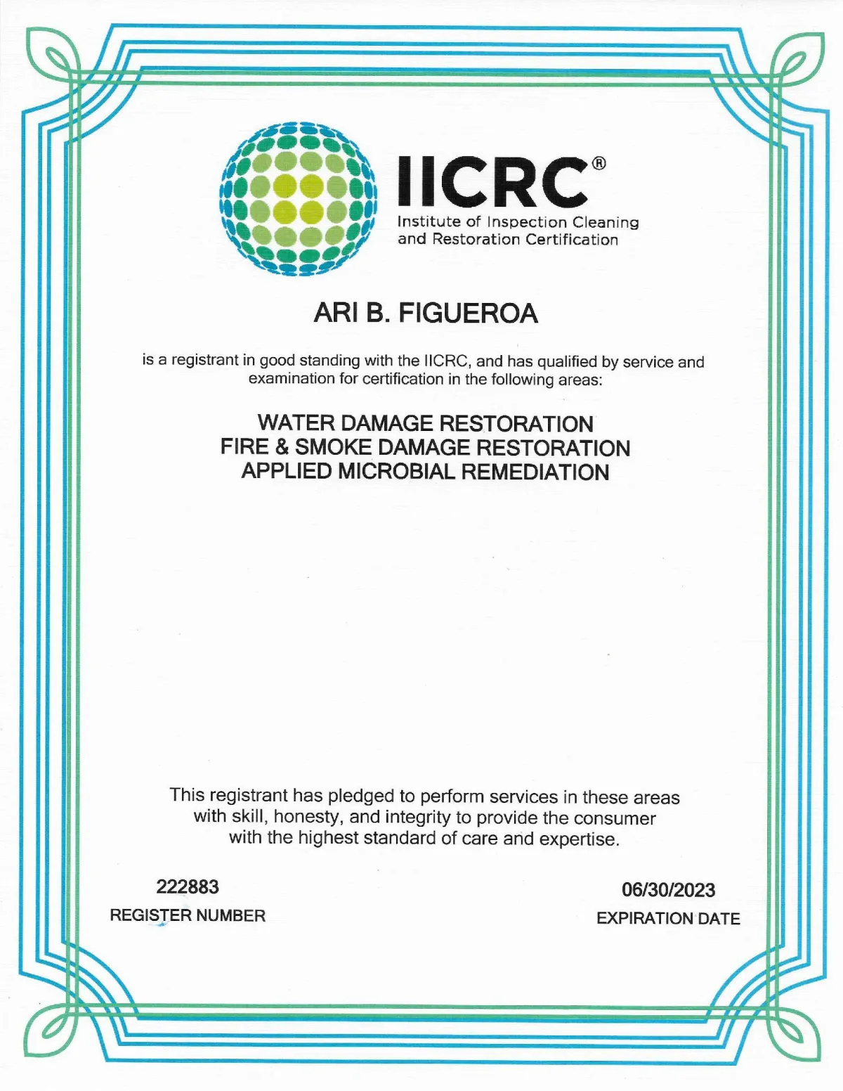 I.I.C.R.C. Institute Inspection Cleaning & Restoration Certification