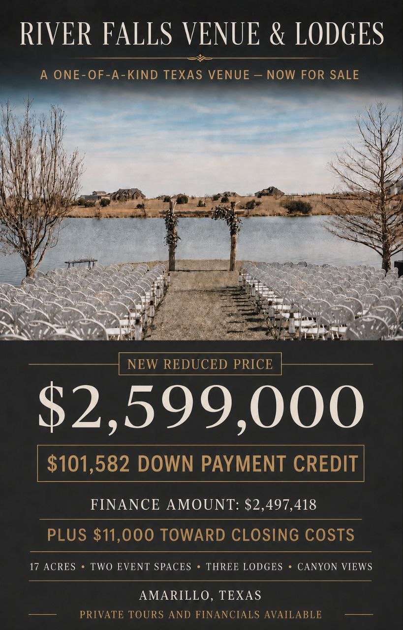 River Falls Venue & Lodges new selling price