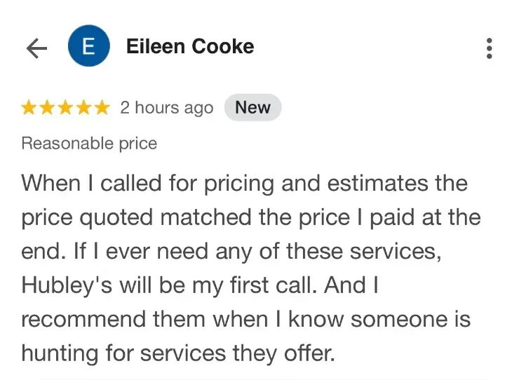 5-star Google review about dumpster rentals - Eileen Cooke - Milton NS