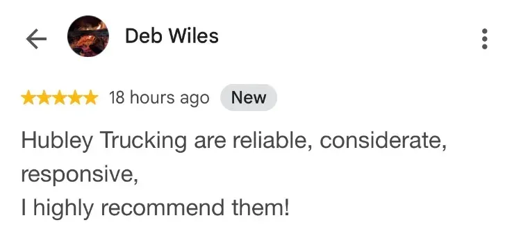 5-star Google review - Deb Wiles - East Clifford NS